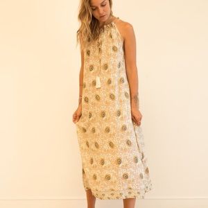 Natalie Martin Cream and Gold Maxi Dress